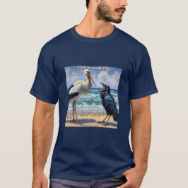 Stork Raven Mad – Beach Bird Banter T-Shirt