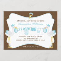 Stork Special Delivery Boy Baby Dusche