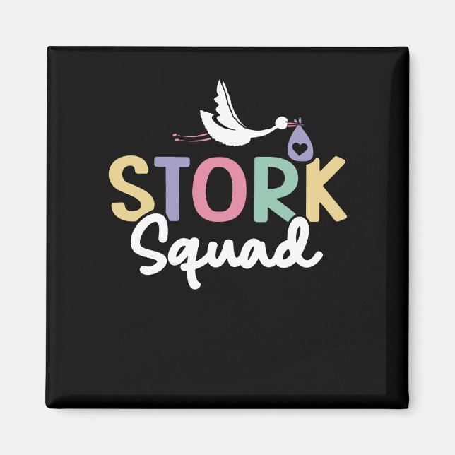 Stork Squad Rainbow Magnet (Vorne)