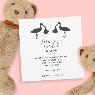 Stork Twins Pregnancy Announcards