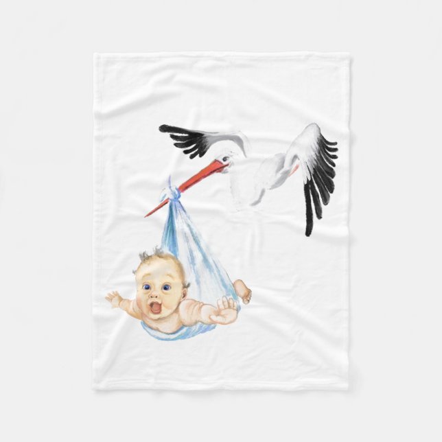 Stork und Baby Fleece Blanket (Vorderseite)