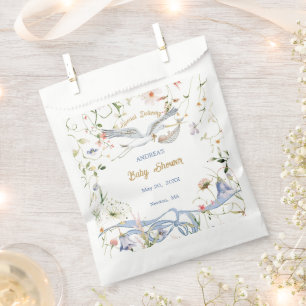 Stork Wildblume Ribbon Babydusche Geschenktütchen