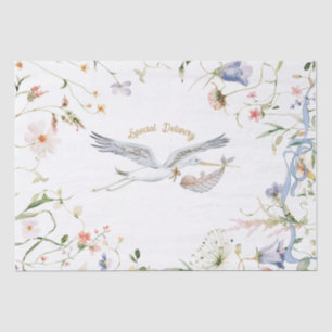 Stork Wildblume Ribbon Babydusche Seidenpapier