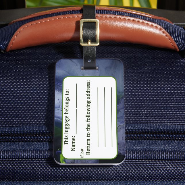 Storm Acrylic Pour Inspiriert Gepäckanhänger (Vorderseite Insitu 2)