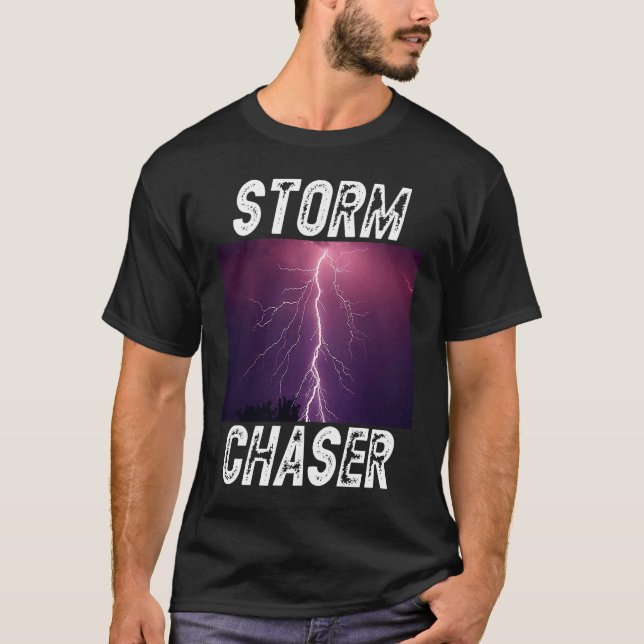 Storm Chaser Blitzwetterbild T-Shirt (Vorderseite)