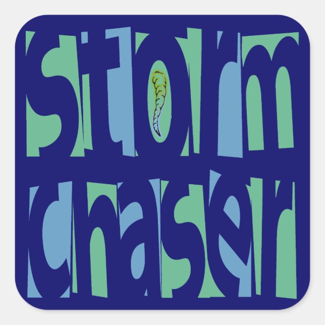 Storm Chaser Quadratischer Aufkleber (Vorderseite)