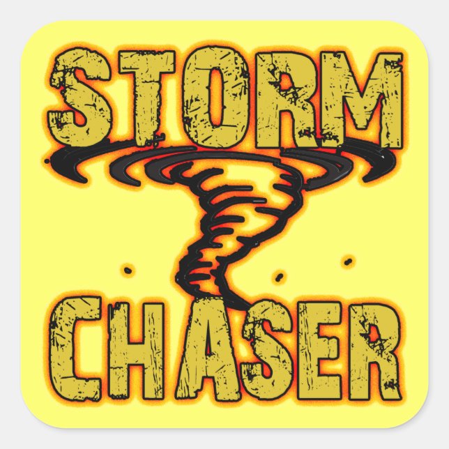 Storm Chaser Quadratischer Aufkleber (Vorderseite)