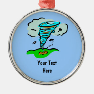 Storm Chaser Tornado Twister Wettermeteorologie Silbernes Ornament