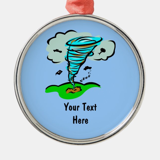 Storm Chaser Tornado Twister Wettermeteorologie Silbernes Ornament (Vorne)