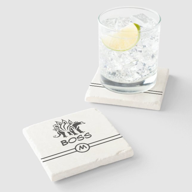 Storm Gray Stegosaurus Spiked Dinosaurier Steinuntersetzer (Seitenansicht)