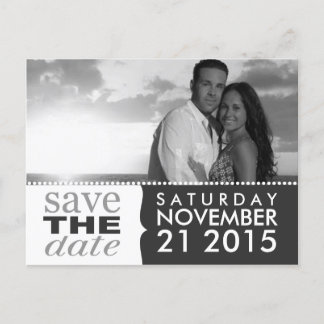 Storm Gray Sweet Beginnings Save the Date Foto Ankündigungspostkarte