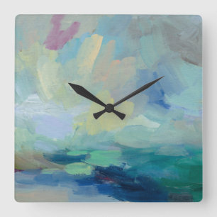 Storm I Abstrakt Print   Silvia Vassileva Quadratische Wanduhr