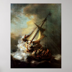 Storm on the Sea of Galilee Canvas Print Poster