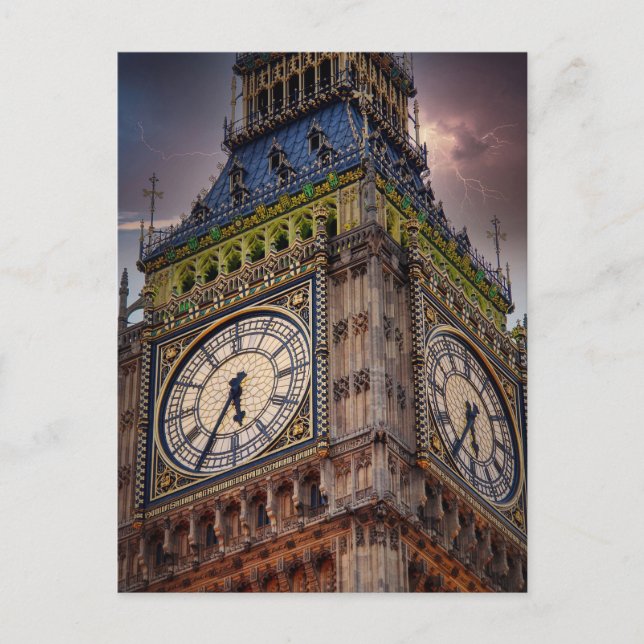 Stormlight über Big Ben – London Postkarte (Vorderseite)