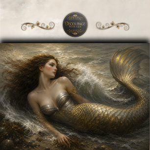 Stormwave Siren Decoupage Seidenpapier