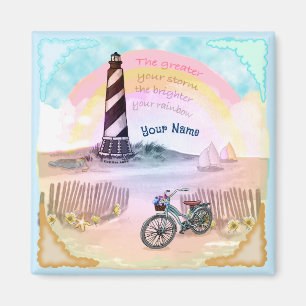 Stormy Bike Lighthouse Magnet