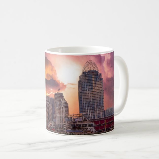 Stormy Cincinnati Great American Ball Park Kaffeetasse (VorderseiteRechts)