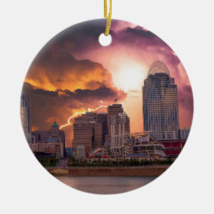 Stormy Cincinnati Great American Ball Park Keramik Ornament