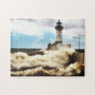 Stormy Day, Leuchtturm Duluth Minnesota Puzzle