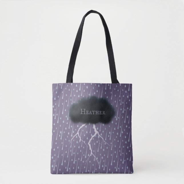 Stormy Day Thunder Cloud & Rain individuell Lila (Vorderseite)