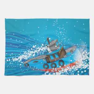 Stormy Fishing Boat Handtuch