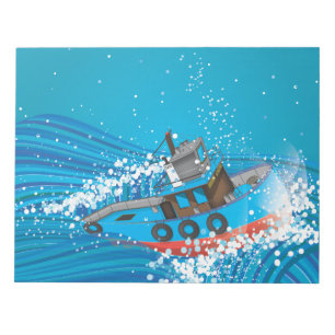 Stormy Fishing Boat Notizblock