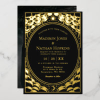 Stormy Gold Elegante Tarot Card Hochzeit