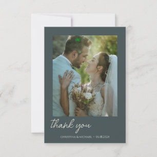 Stormy Gray ・ Handgeschriebene Script Wedding Dankeskarte