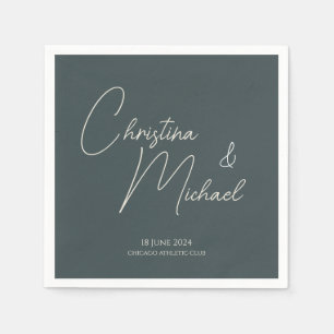 Stormy Gray ・ Handgeschriebenes Skript Serviette