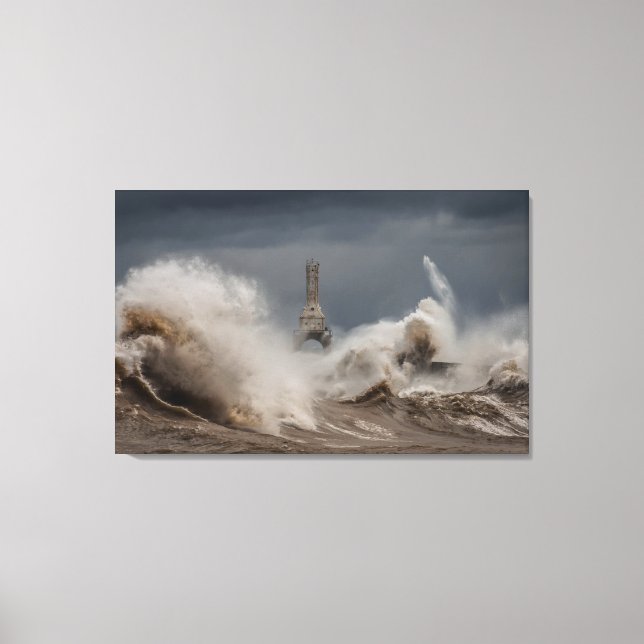 Stormy Lighthouse Canvas Print Leinwanddruck (Vorderseite)