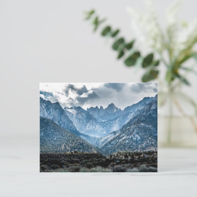 Stormy Mt. Whitney aus Alabama Hills Postkarte (Stehend Vorderseite)