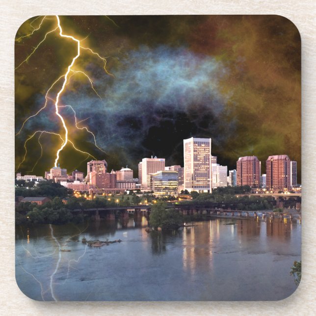 Stormy Richmond Skyline Getränkeuntersetzer (Vorderseite)