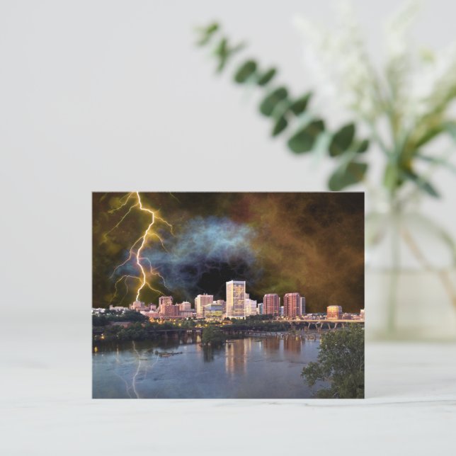 Stormy Richmond Skyline Postcard Postkarte (Stehend Vorderseite)
