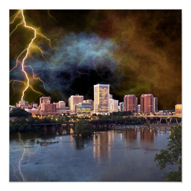 Stormy Richmond Skyline Poster (Vorderseite)