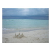 Stormy Sandcastle Beach Landscape Foto