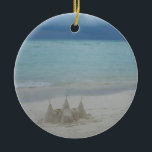 Stormy Sandcastle Beach Landscape Foto Keramikornament<br><div class="desc">Etwas Anderes - ein Bild eines Sandschlosses (das übrigens von mir gemacht wurde), das von einem drohenden Sturm zerstört werden soll. Es ist etwas dunkler als sonst, aber interessant - hoffen Sie genießen. Karo in unserem Laden für mehr Strand-Fotos. Dieses Bild ist auch als Widescreen-Wallpaper "Stormy Sandcastle" auf www.mlewallpapers.com zu...</div>