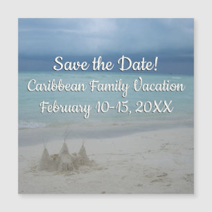 Stormy Sandcastle Beach Landscape Foto Magnetkarte