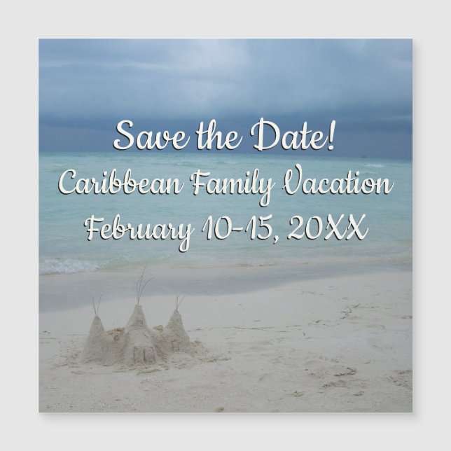 Stormy Sandcastle Beach Landscape Foto Magnetkarte (Vorderseite)