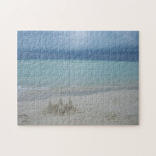 Stormy Sandcastle Beach Landscape Foto Puzzle