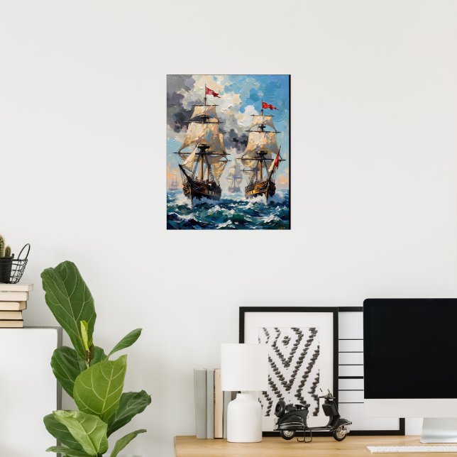 Stormy Sea Battle Poster (Heimbüro)