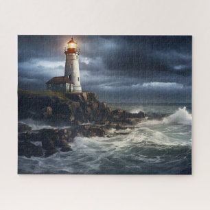 Stormy Seas Lighthouse: 16 Zoll x 20 Zoll Küste Puzzle
