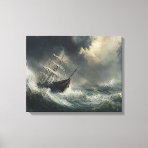 Stormy Seas Sailboat Malerei Wand Art Deco Leinwanddruck