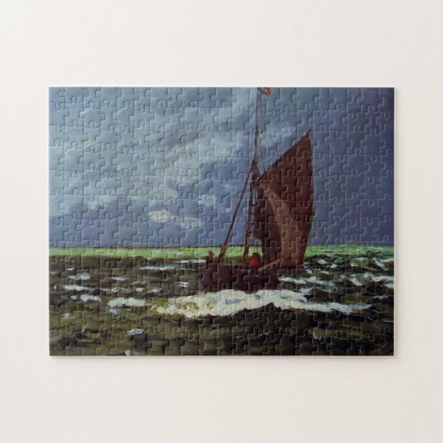 Stormy Seascape Monet Fine Art Puzzle (Horizontal)