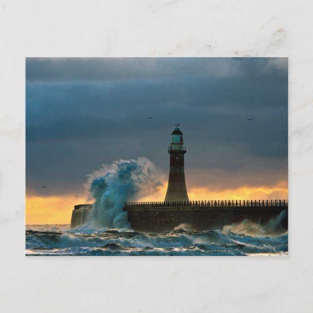 Stormy Sees auf der Roker Postkarte (Vorderseite)