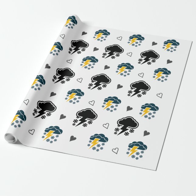 "Stormy Skies: Cloud & Thunder Wrapping Paper." Geschenkpapier (Ungerollt)