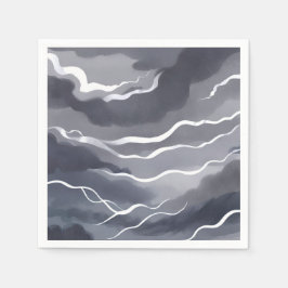 Stormy Skies | Dunkle Wasserfarbe Serviette