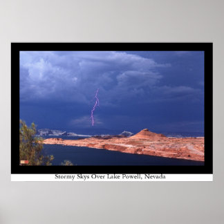 Stormy Skies Over Lake Powell, Nevada Poster
