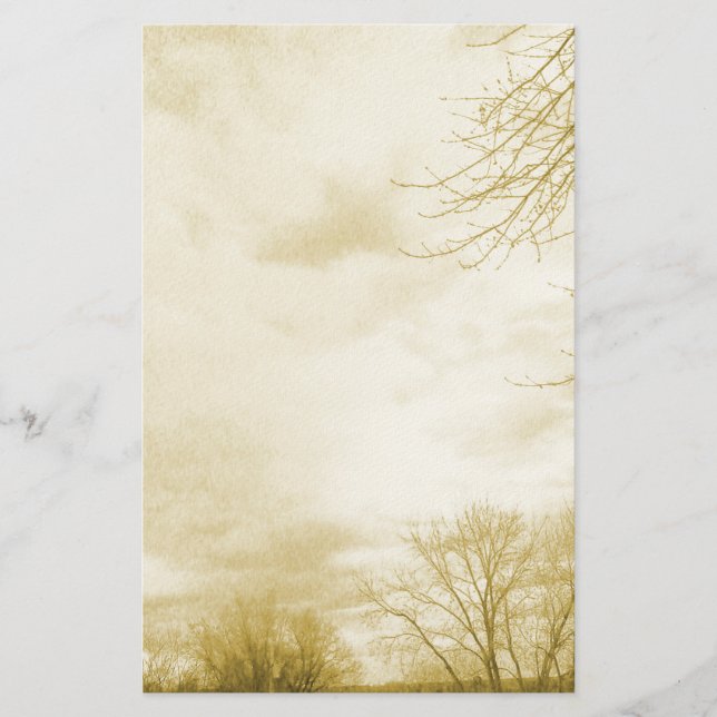 Stormy Skies Yellow Stationery Briefpapier (Vorderseite)