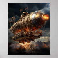 Stormy Voyage: Epic Steampunk Zeppelin