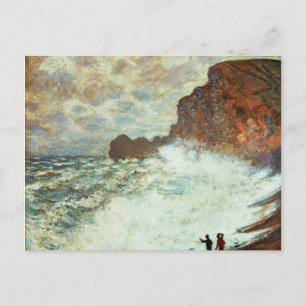 Stormy Weather a Etretat, Rough Sea - Claude Monet Postkarte